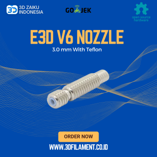 Reprap 3D Printer E3D V6 3.0 mm Extruder Nozzle Throat With Teflon